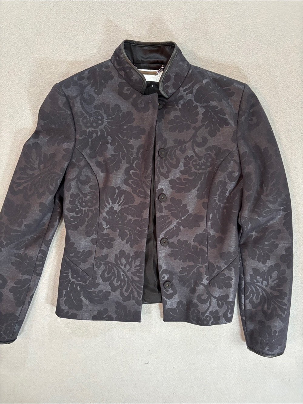 Les Copains floral damask jacket black S 38 Italy